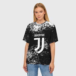 Футболка оверсайз женская Ювентус брызги красок, цвет: 3D-принт — фото 2