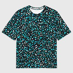 Футболка оверсайз женская Голубые неоновые крапинки, цвет: 3D-принт