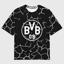 Футболка оверсайз женская Borussia черно белые, цвет: 3D-принт
