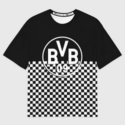 Женская футболка оверсайз Borussia шахматная клетка