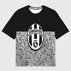 Женская футболка оверсайз Juventus отпечатки текстура