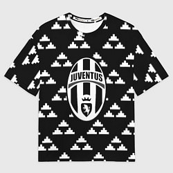 Женская футболка оверсайз Juventus геометрия треугольники