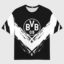 Женская футболка оверсайз Borussia белые краски линии