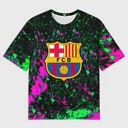 Футболка оверсайз женская Барселона кислотные неоновые краски, цвет: 3D-принт