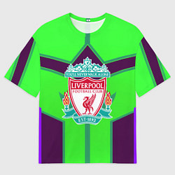 Женская футболка оверсайз Liverpool геометрия текстура спорт