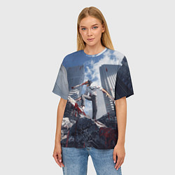 Футболка оверсайз женская Denji in city Chainsaw man, цвет: 3D-принт — фото 2