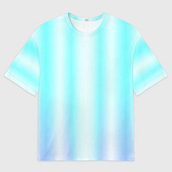 Футболка оверсайз женская Neon white blue lines, цвет: 3D-принт
