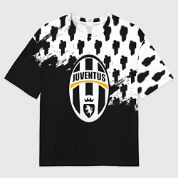 Женская футболка оверсайз Juventus logo краски