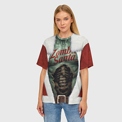 Футболка оверсайз женская Костюм зомби Санты Клауса на новый год, цвет: 3D-принт — фото 2