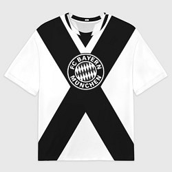 Футболка оверсайз женская Бавария Мюнхен полосы, цвет: 3D-принт