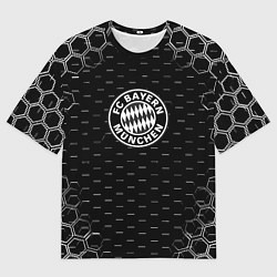 Футболка оверсайз женская Бавария Мюнхен соты текстура, цвет: 3D-принт