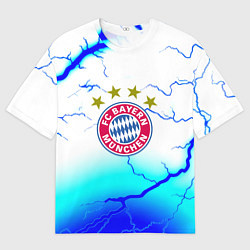 Футболка оверсайз женская Бавария Мюнхен молнии, цвет: 3D-принт
