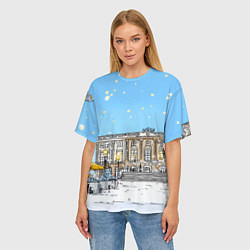 Футболка оверсайз женская Новогодний день в Москве, цвет: 3D-принт — фото 2