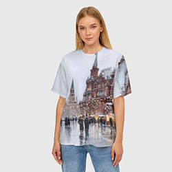 Футболка оверсайз женская Московский новогодний день, цвет: 3D-принт — фото 2