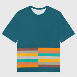 Женская футболка оверсайз Индиго и шумовой градиент заката с текстурой