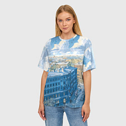 Футболка оверсайз женская Зимний утренний Питер, цвет: 3D-принт — фото 2