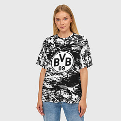 Футболка оверсайз женская Боруссиа белые краски, цвет: 3D-принт — фото 2