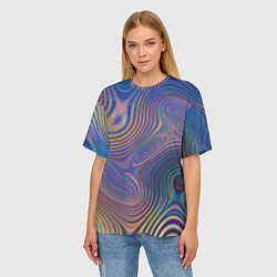 Футболка оверсайз женская Абстрактная рябь, цвет: 3D-принт — фото 2