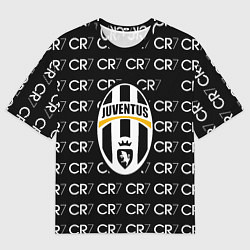 Футболка оверсайз женская Juventus sport pattern, цвет: 3D-принт
