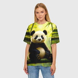 Футболка оверсайз женская Бамбуковый хранитель, цвет: 3D-принт — фото 2