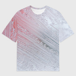 Женская футболка оверсайз Морозные полосы на стекле