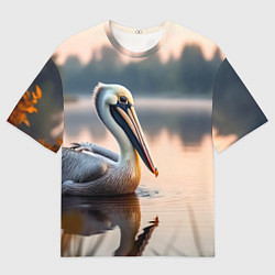 Футболка оверсайз женская Пеликан на рассвете, цвет: 3D-принт
