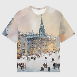 Футболка оверсайз женская Снежный зимний Питер, цвет: 3D-принт