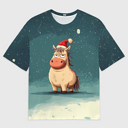 Женская футболка оверсайз Забавная мем - лошадка