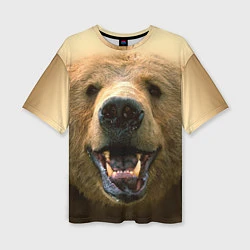 Женская футболка оверсайз Взгляд медведя