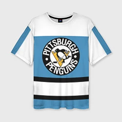Футболка оверсайз женская Pittsburgh Penguins: White, цвет: 3D-принт