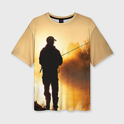Женская футболка оверсайз Вечерний рыбак