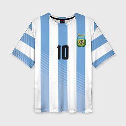 Футболка оверсайз женская Месси - сборная Аргентины, цвет: 3D-принт