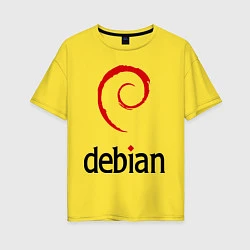 Женская футболка оверсайз Debian