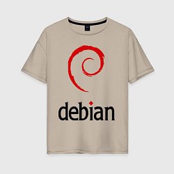 Футболка оверсайз женская Debian, цвет: миндальный