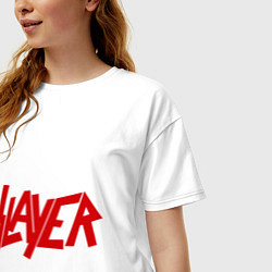 Футболка оверсайз женская Slayer, цвет: белый — фото 2