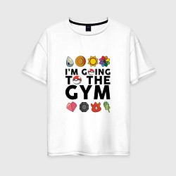 Женская футболка оверсайз Pokemon Im going to the gym (black)