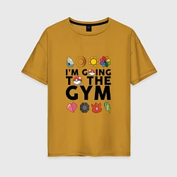 Женская футболка оверсайз Pokemon Im going to the gym (black)