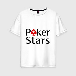 Футболка оверсайз женская Poker Stars, цвет: белый