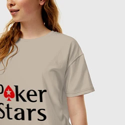 Футболка оверсайз женская Poker Stars, цвет: миндальный — фото 2