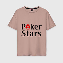 Футболка оверсайз женская Poker Stars, цвет: пыльно-розовый
