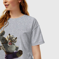 Футболка оверсайз женская Кунг фу Панда, цвет: меланж — фото 2