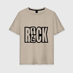 Женская футболка оверсайз Rock Logo