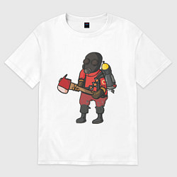Женская футболка оверсайз Pyro comics - TF2
