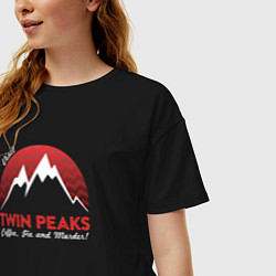 Футболка оверсайз женская Twin Peaks: Pie & Murder, цвет: черный — фото 2