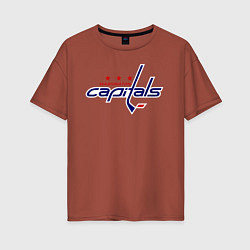 Футболка оверсайз женская Washington Capitals, цвет: кирпичный