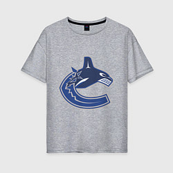Футболка оверсайз женская Vancouver Canucks, цвет: меланж