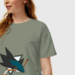 Футболка оверсайз женская San Jose Sharks, цвет: авокадо — фото 2