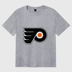 Футболка оверсайз женская Philadelphia Flyers, цвет: меланж