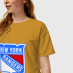 Футболка оверсайз женская New York Rangers, цвет: горчичный — фото 2