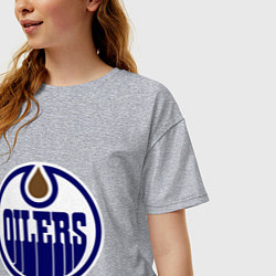 Футболка оверсайз женская Edmonton Oilers, цвет: меланж — фото 2